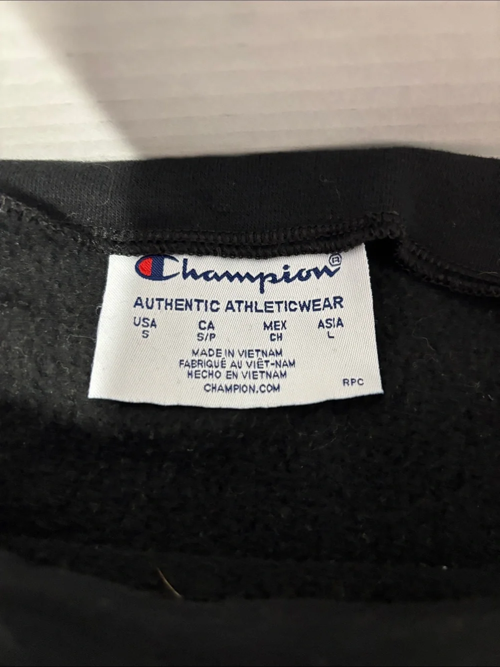 Champion Black Hoodie with Cream Logo and Lavender Laurel - Picture 3 of 6
